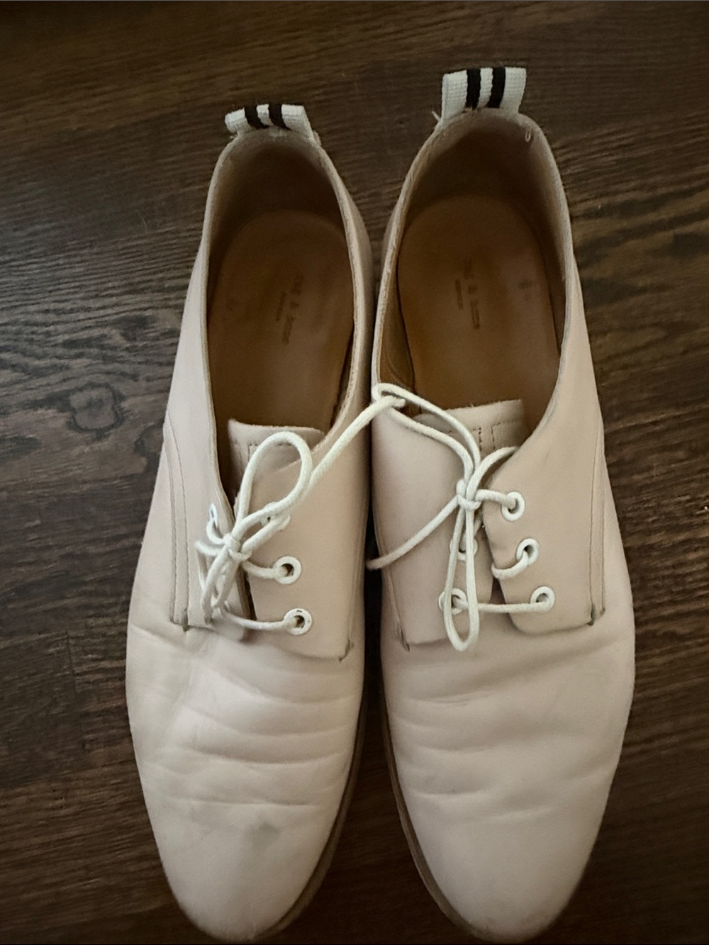 rag & bone Blush Lace-Up Leather Flats Size 41